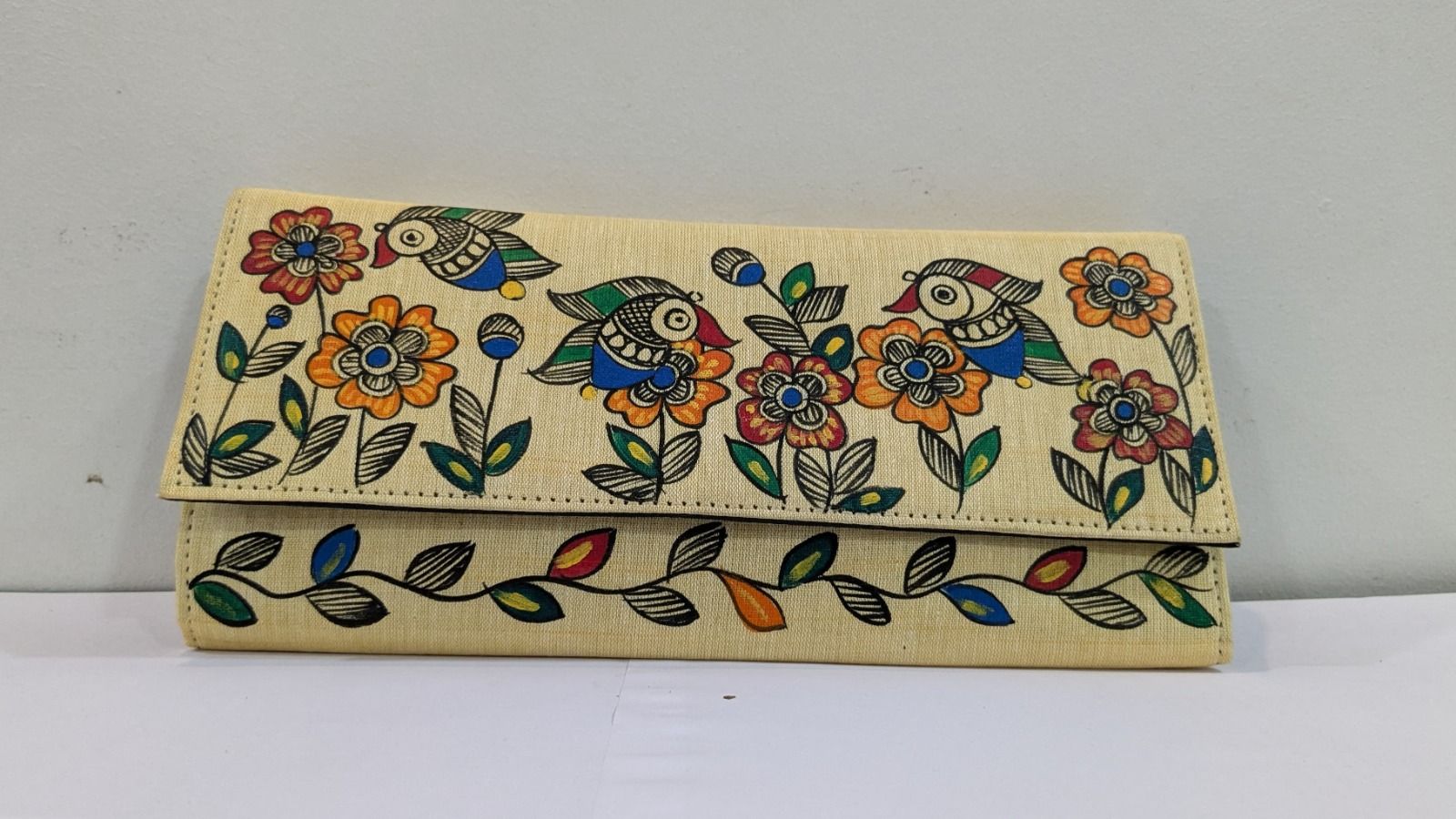 Kalakrishta Clutch - Khadi Cotton Yellow