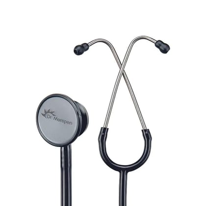 Dr Morepen ST-07 Stainless Steel Stethoscope (Black) | DR Morepen Stethoscope | DR Morepen the Professional's Deluxe Stethoscope