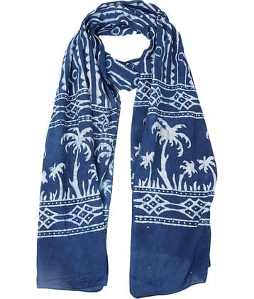 Style 98 Blue Cotton Blend Women's Stole ( Pack of 1 )