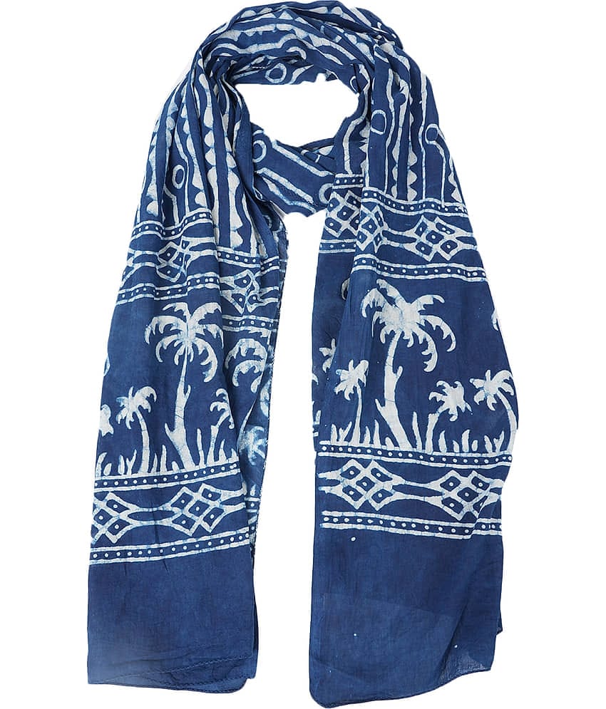 Style 98 Blue Cotton Blend Women's Stole ( Pack of 1 )
