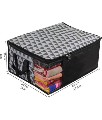 PrettyKrafts Non Woven Saree Cover Storage Bags Premium Quality Saree Organizer for Wardrobe/Cloth Organizer Pack of 12 - GreyB