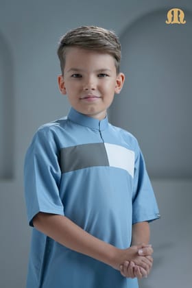 Kostas Half Sleeve Thobe For Boys-B1