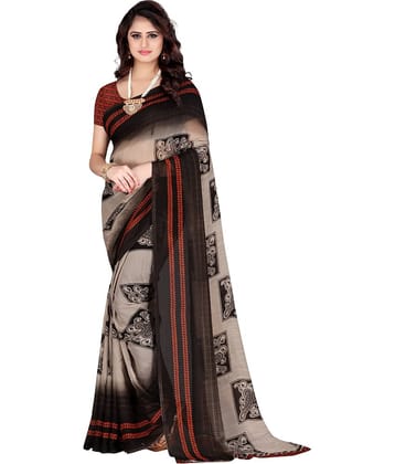 LEELAVATI Georgette Printed Saree With Unstitched Blouse Piece ( Multicolor )