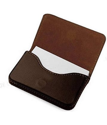 PU Leather ATM Credit Debit Business ID memory Card Holder - Brown