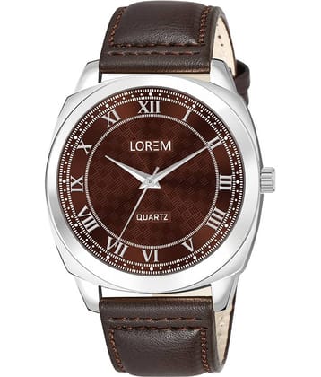 Lorem Brown Leather Analog Men's Watch