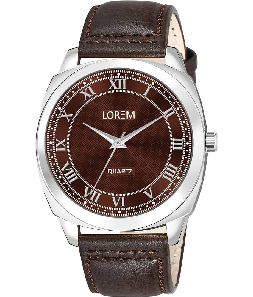 Lorem Brown Leather Analog Men's Watch