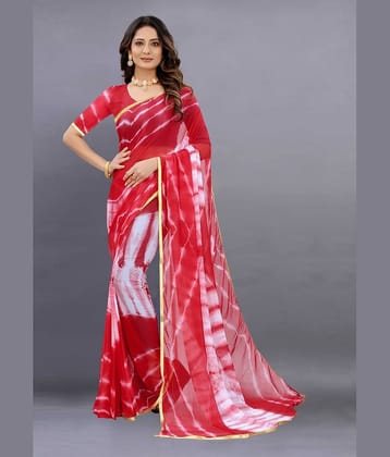 Aika Chiffon Dyed Saree With Unstitched Blouse Piece ( Blue )
