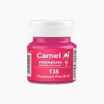 Camel Premium Poster Colours 15Ml Bottles (Choose Colours)-FLUORESCENT PINK