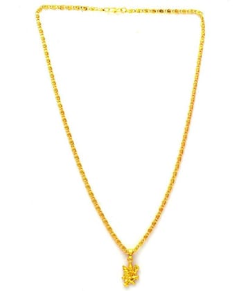 Jewar Mandi Lord Hanuman Ji Gold Plated Locket/Pendant with Link Chain Daily use for Men, Women & Girls, Boys