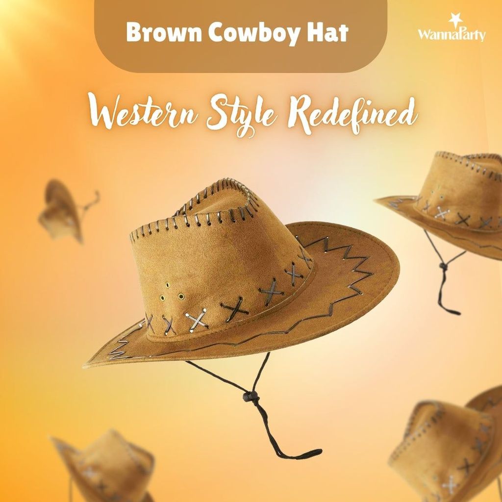 Brown Cowboy Hat - Party and Festive Needs | Buy online on ZillyBuy