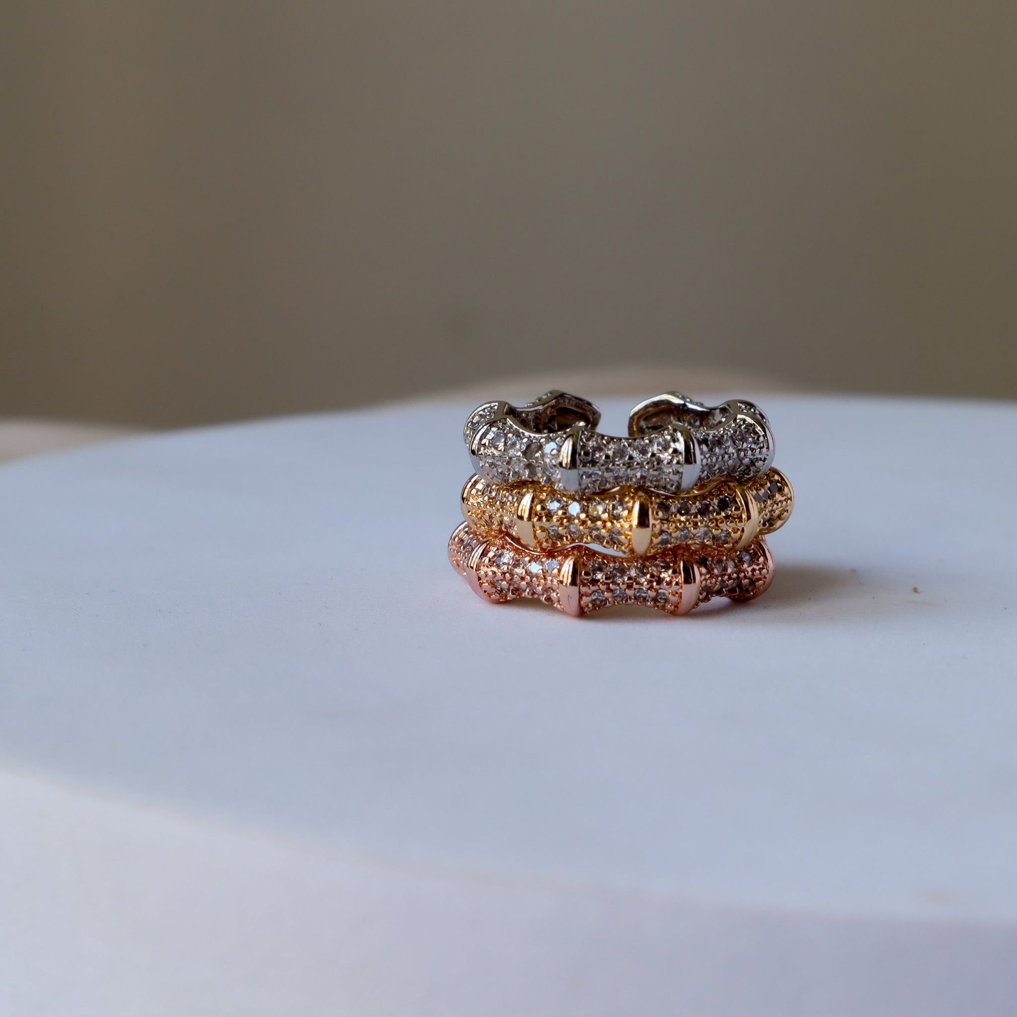 Paige Pave 18K Gold Plated & Silver Plated Ring-Rose gold