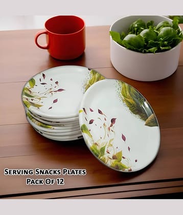 kitchrox 12 Pcs Melamine Multi Color Quarter Plate