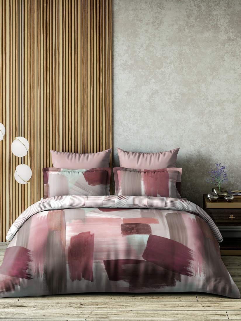 DDECOR - Cherish Collection 100% Cotton Abstract Pattern 150TC King Quilt |229 CM X 274 CM| - Red