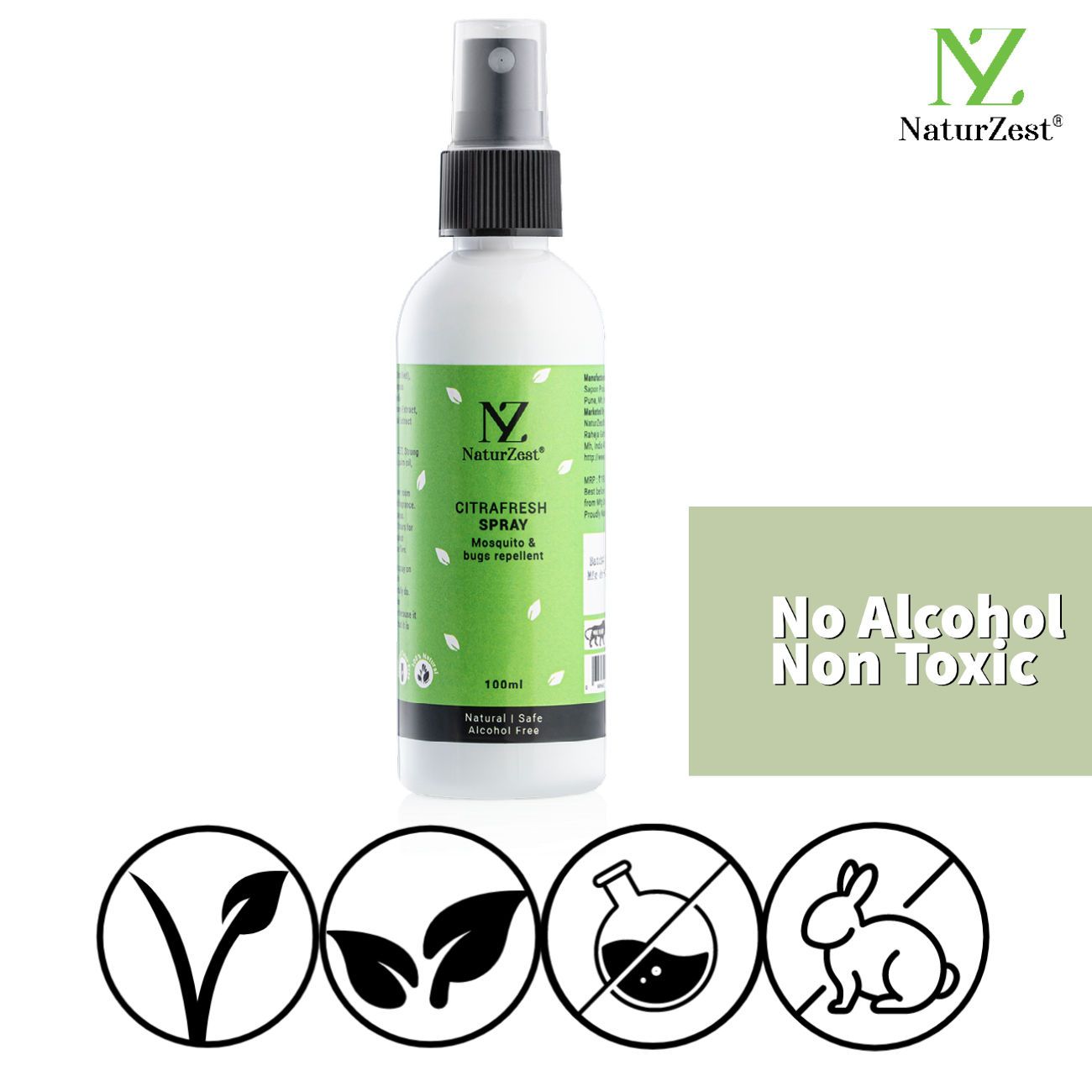 NaturZest Citrafresh Spray - Mosquito Repellent, 100 ml