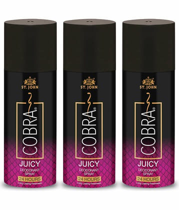 ST.JOHN Cobra Long-Lasting Deodorant Juicy 150ml Deodorant Spray for Men 150ml - Pack of 3