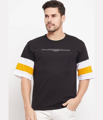 AUSTIZ Pack of 1 Cotton Blend Regular Fit Men's T-Shirt ( Black )