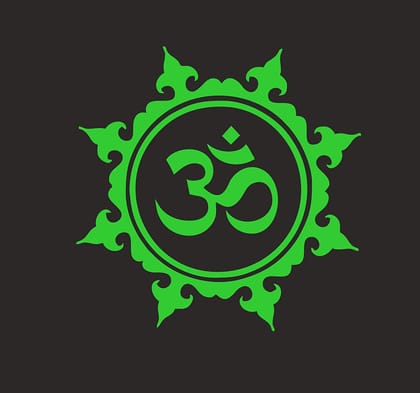 DreamKraft Glow in Dark Radium Decorative OM Wall Sticker(Green, 20 cm X 20 cm)