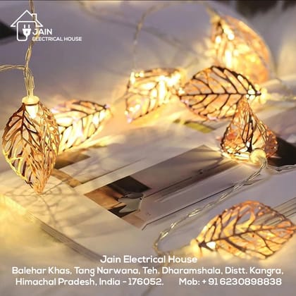 LED Golden Metal Leaf String Lights 3D (Warm White)