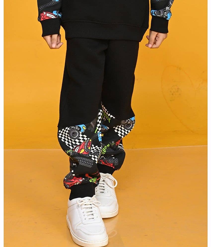 ANTHRILO Pack of 1 Boys Fleece Tracksuit ( Black )