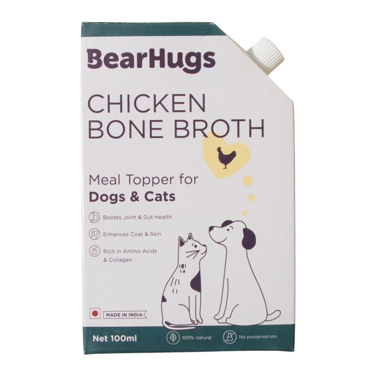 Bearhugs Bone Broth Meal Topper for Dogs and Cats 100 ML