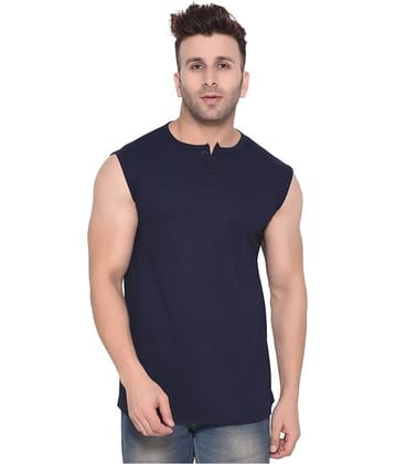 Tfurnish Cotton Blend Blue Solids T-Shirt
