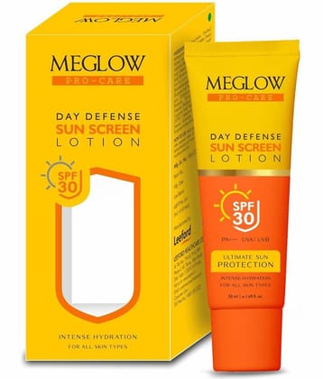 Meglow Pro-Care SPF 30 PA+++ Sunscreen Lotion for Face & Body for All Skin Types 50ml