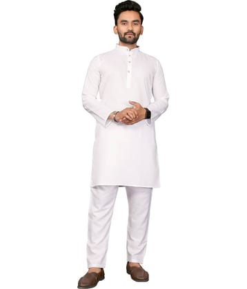 ANAND SAREES White Cotton Blend Men's Regular Kurta ( Pack of 1 )