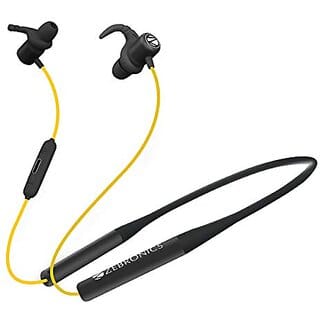Zebronics ZEB-YOGA Wireless Bluetooth Supporting Earphone With Neckband Supports Magnetic Switch Control Dual Pairing Call Function Voice Assistant Water Resistant amp Upto 21hrs Playback Time (Black)_382clone.