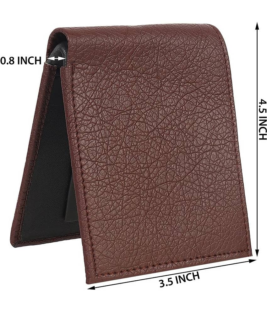 Clock21 - Brown Leather Men's Regular Wallet ( Pack of 1 )