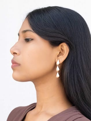 Tri Drops Statement Earring
