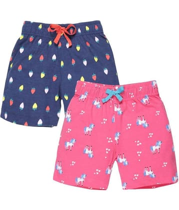 PLUM TREE Pack of 2 Girls Cotton Cycling Shorts ( Navy )