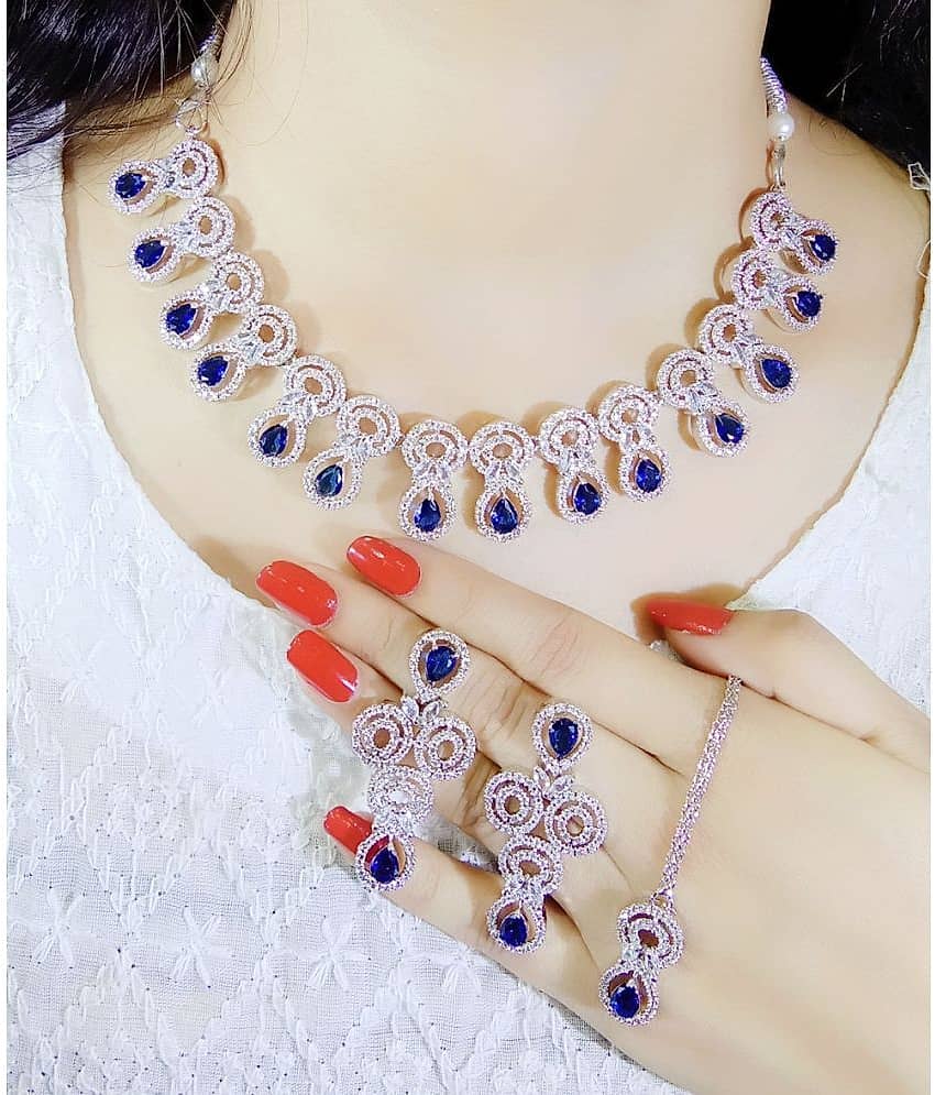 Ladymania Pink Alloy Necklace Set ( Pack of 1 )