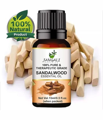 PURE Jangali ORGANICS Sandalwood Essential Oil for Skin, Diffuser, Soap Making 15ML