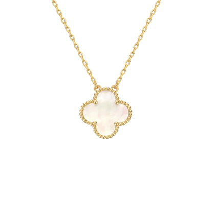 WHITE CLOVER NECKLACE - 18K GOLD-PLATED