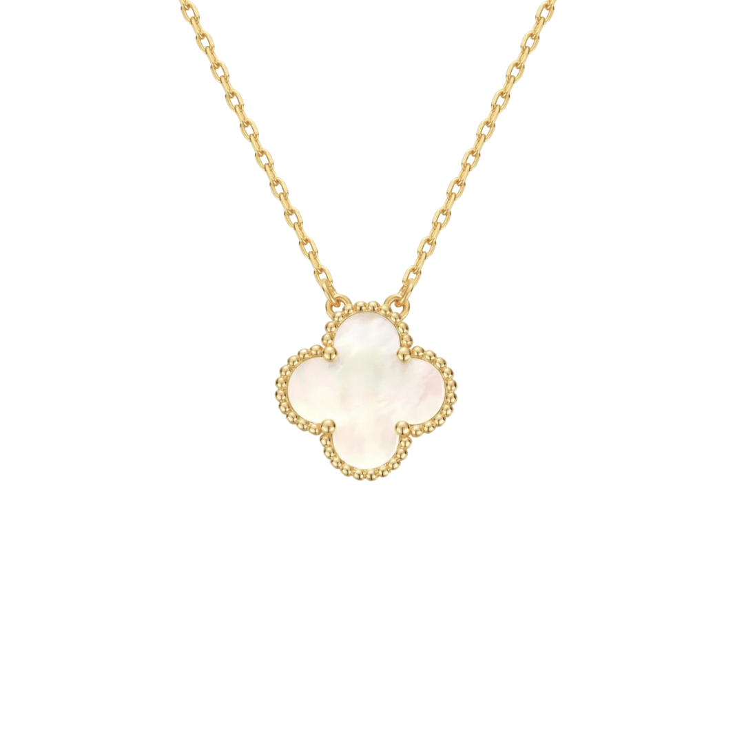 WHITE CLOVER NECKLACE - 18K GOLD-PLATED