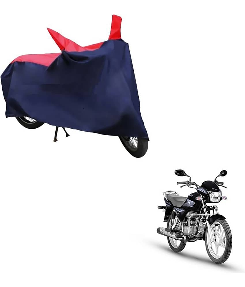 AutoRetail Dust Proof Two Wheeler Polyster Cover for Hero Splendor Pro (Mirror Pocket, Red and Blue Color)