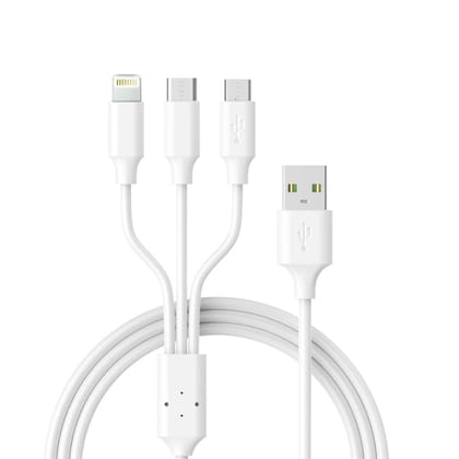 LA' FORTE 3 in 1 Charging Cable (Micro, C & Iphone Connectors)-Pack of 1