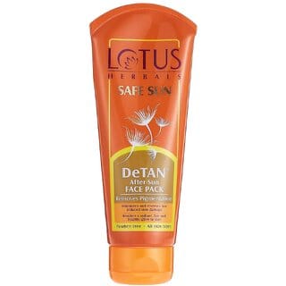 Lotus Herbals Safe Sun DeTan After-Sun Face Pack Horse chestnut extracts reduces Sun Tan 100g