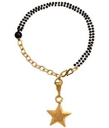 Ethnic 1 g Gold Plated Star Charm Designer Hand Mangalsutra Bracelet for Women