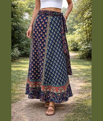 FrioNakdny Blue Cotton Women's Wrap Skirt ( Pack of 1 )