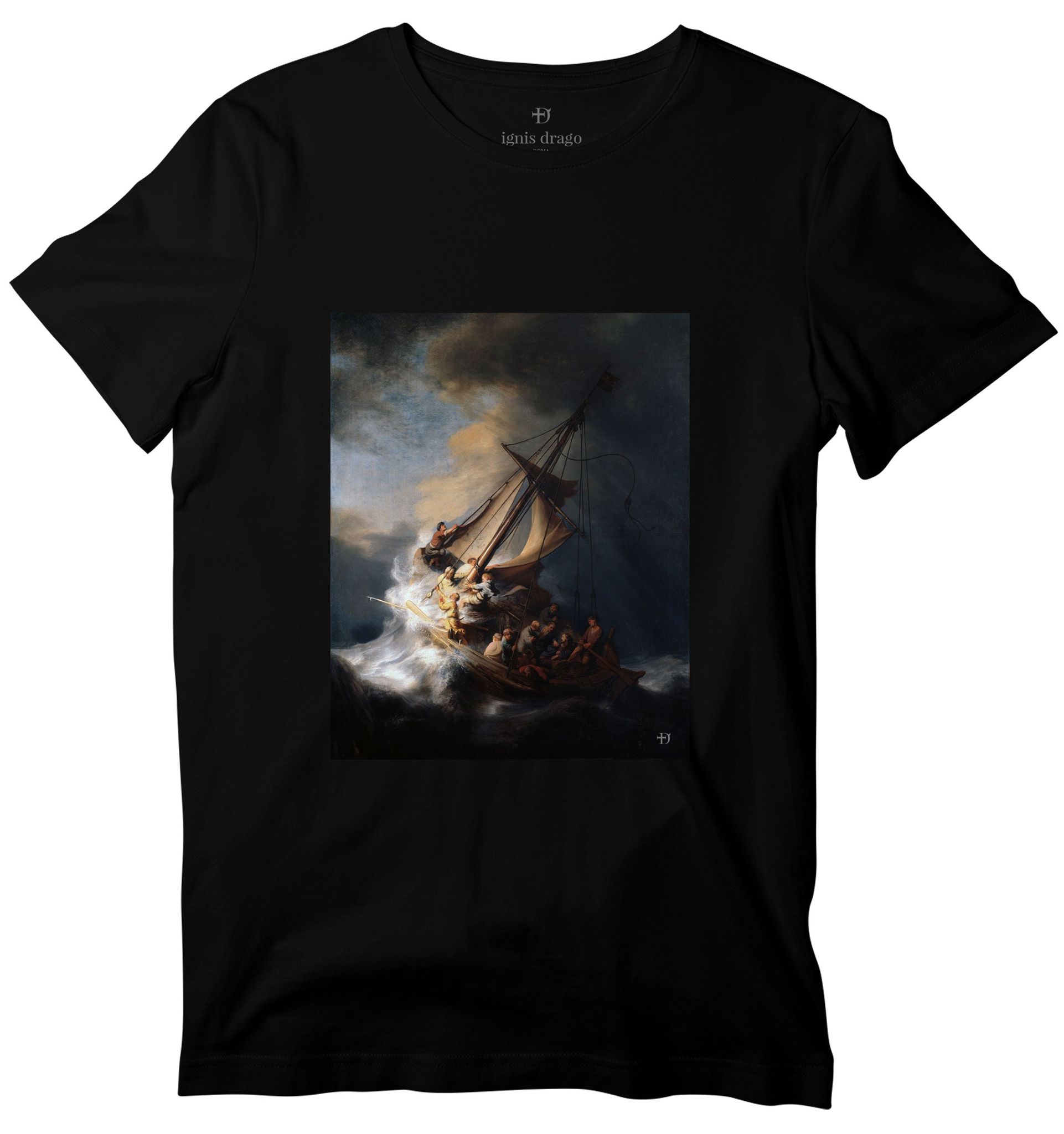 The Storm On The Sea Art T-shirt-36 - XS / Black