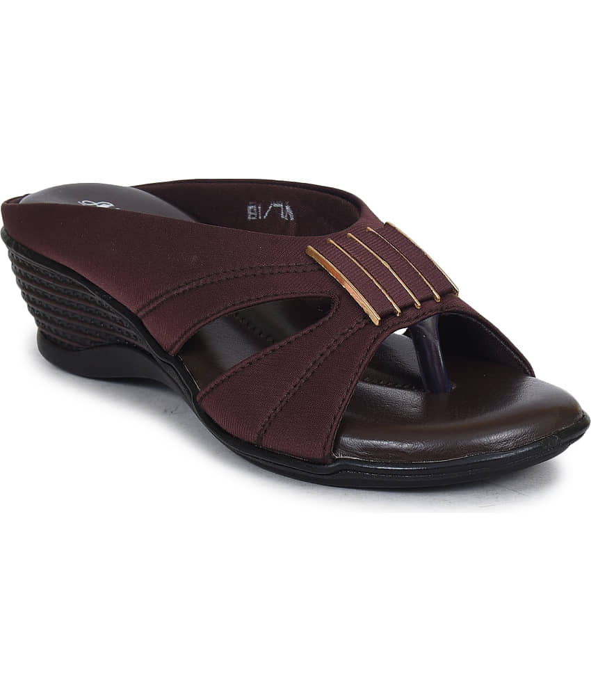 Ajanta Brown Women's Slip On Heels
