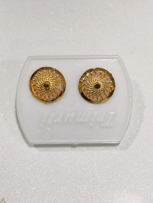 Pital Earrings Gol 1 Pair Gold Micron Plated Round South Screw Back Stud Earring
