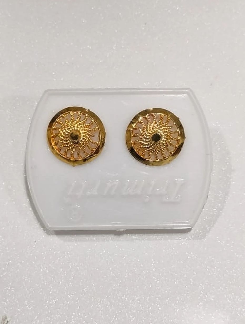Pital Earrings Gol 1 Pair Gold Micron Plated Round South Screw Back Stud Earring