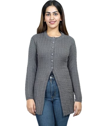 Ogarti Woollen Silver Buttoned Cardigans - Single