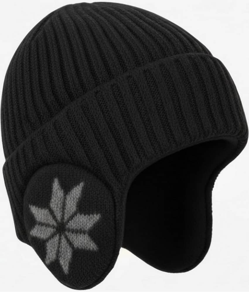 Infispace Pack of 1 Woollen Men's Cap ( Black )