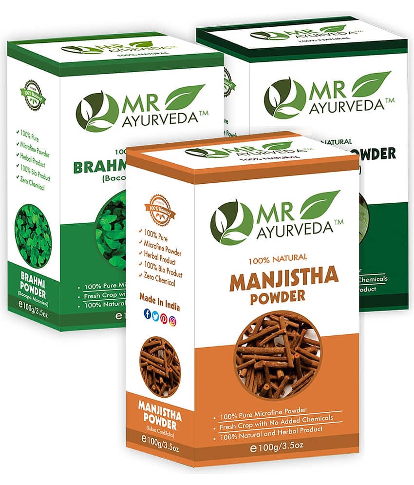 MR Ayurveda Manjistha, Brahmi & Bhringraj Powder Hair Scalp Treatment 300 g Pack of 3