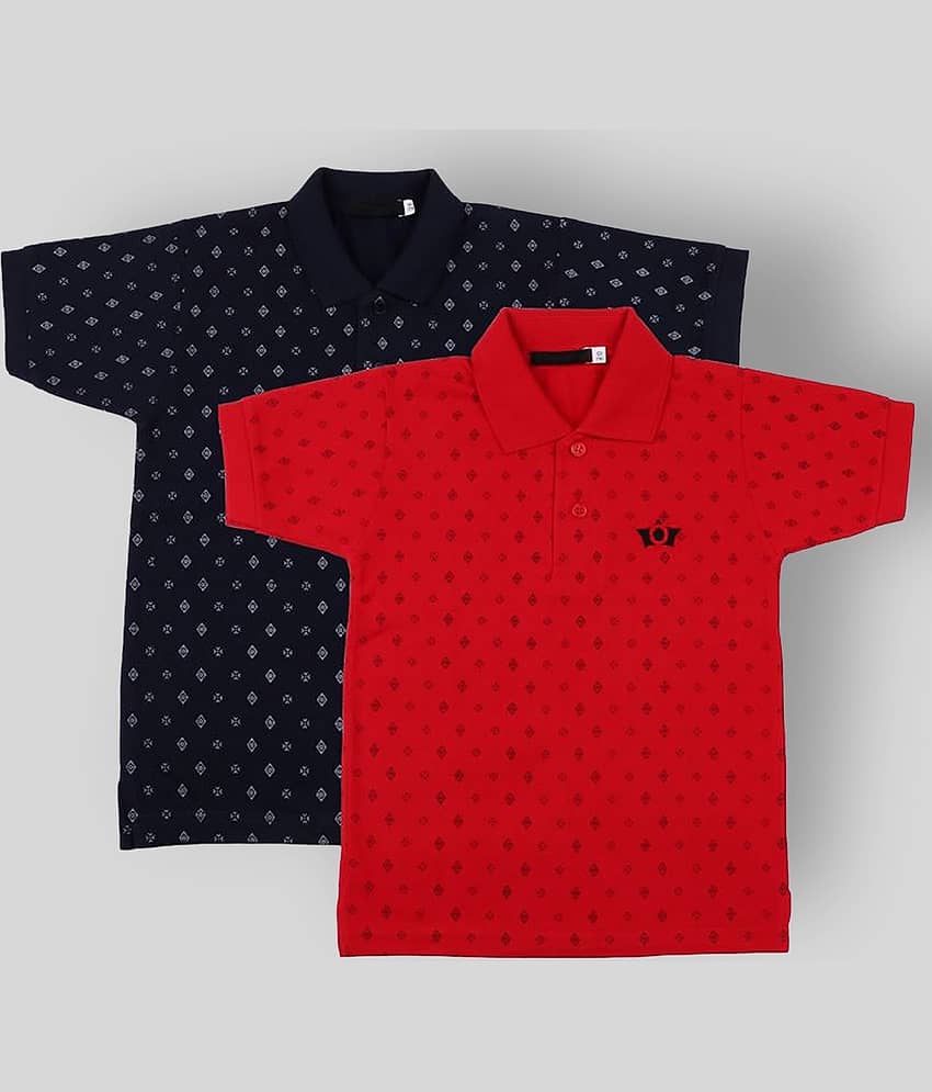 NEUVIN Pack of 1 Boys Cotton Polo T-Shirt ( Multi Color )