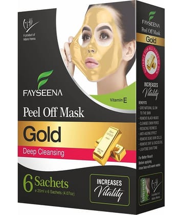 Fayseena Gold Peel Off Mask For Deep Cleansing, Increases Vitality- 20ml (Pack Of 6)