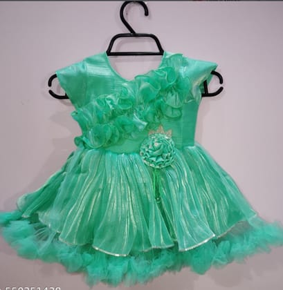 Party Dress for Baby Girls Premium quality | Designer Ruffled Tulle Gown with frill | Birthday & Wedding Special Outfit